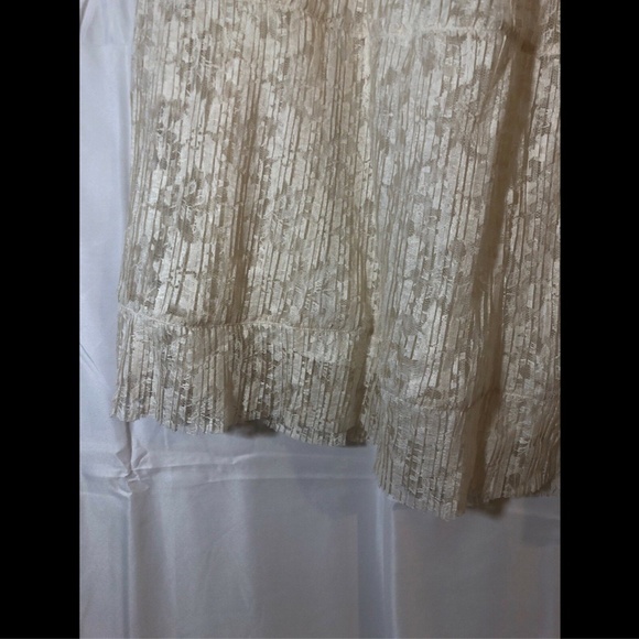NEW $365‎ SEE BY CHLOÉ micro-pleat lace skirt Natural White [ SZ 44 ] - Picture 5 of 8